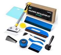 FOSHIO Outils pour papier peint, kit de papier peint avec brosses, rouleaux, outils de coupe, outil pour lisser le papier peint, grattoir à film,Brosses, Lames, couteau de papier peint