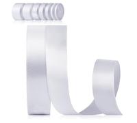 Foshird Ruban Blanc 20mm*22m Ruban Satin pour Décoration Mariée Anniversaires Cadeau Emballage Noel Artisanat Bouquet