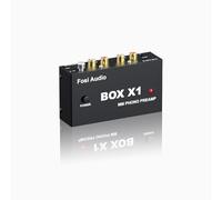 Fosi Audio BOX X1 Préamplificateur Phono, Mini MM Préampli à Très Faible Bruit Préamp Hifi avec Sortie RCA/TRS, Poteau Mise à la Terre et Alimentation 12 V CC