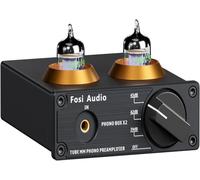 Fosi Audio Box X2 - Preamplificateur Phono pour Platines MM, Réglage de Gain, Tube Stéréo, Mini Hi-Fi avec Alimentation 12V