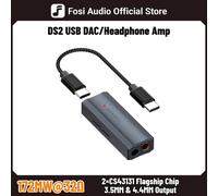 Fosi Audio DS2 Mini Audio USB DAC Dongle amplificateur de casque décodeur DSD amplificateur prise en charge 32 bits/384 kHz avec 3.5MM et 4.4MM équilibré DS2