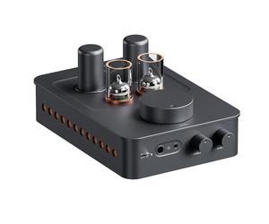 Fosi Audio GR70 Préampli Casque à Lampes, Amplificateur à Lampes Authentique avec Vide 5654W x 2 et 6AC7 x 2, Mini Préamplificateur HiFi pour Audio Domestique, Impédance de 16 à 300 ohms