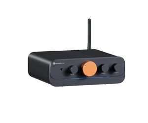 Fosi Audio HT4S Amplificateur Bluetooth, Amplificateur Audio Stéréo 4.1/5.0 Canaux, 4 Canaux pour Bass Shaker Sim Racing Cockpit, avec Entrée AUX/Optique et Télécommande, pour Haut-Parleurs Extérieurs