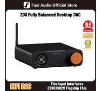 Fosi Audio ZD3 Bluetooth USB DAC de bureau avec entrée ARC, décodeur numérique entièrement équilibré ES9039Q2M pour amplificateur stéréo avec télécommande 12V Power Supply