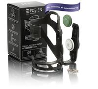 FOSIEN® Silent Track Cage - Porte-bidons de vélo latéral AirTag avec intégration AirTag silencieuse. Porte-bouteille vélo - (Noir Standard)