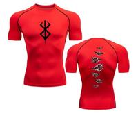 Fosike Berserk Manga T-Shirt Séchage Rapide Vêtements Fitness Hommes Course À Pied Vêtements D'Entraînement, Collants De Basketball, Vêtements De Compression-Black||S