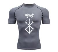 Fosike Berserk Manga T-Shirt Séchage Rapide Vêtements Fitness Hommes Course À Pied Vêtements D'Entraînement, Collants De Basketball, Vêtements De Compression-Black||S