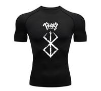 Fosike Berserk Manga T-Shirt Séchage Rapide Vêtements Fitness Hommes Course À Pied Vêtements D'Entraînement, Collants De Basketball, Vêtements De Compression-Black||S