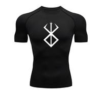 Fosike Berserk Manga T-Shirt Séchage Rapide Vêtements Fitness Hommes Course À Pied Vêtements D'Entraînement, Collants De Basketball, Vêtements De Compression-Black||S