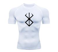 Fosike Berserk Manga T-Shirt Séchage Rapide Vêtements Fitness Hommes Course À Pied Vêtements D'Entraînement, Collants De Basketball, Vêtements De Compression-Black||S