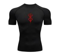 Fosike Berserk Manga T-Shirt Séchage Rapide Vêtements Fitness Hommes Course À Pied Vêtements D'Entraînement, Collants De Basketball, Vêtements De Compression-Black||S