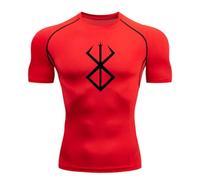 Fosike Berserk Manga T-Shirt Séchage Rapide Vêtements Fitness Hommes Course À Pied Vêtements D'Entraînement, Collants De Basketball, Vêtements De Compression-Black||S