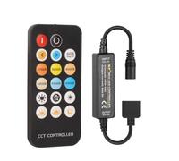 Fosingut Mini télécommande RF CCT Dimmer,17 Touches RF Contrôleur pour bande LED CCT Réglable,Variateur Tension DC5-24V Télécommande Convient aux Ruban LED COB SMD 5V/12V/24V