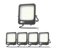 Fosingut Projecteur LED Extérieur 50W, Spot LED Extérieur IP66 Etanche Luminaire Exterieur de Sécurité,3000K Blanc Chaud Super Lumineux Eclairage Exterieur Murale pour Cour,Jardin,Garage,Patio-5 Pack