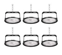 Fosingut Projecteur LED Industriel 100W,10000LM Spot High Bay Lumière éclairage d'atelier,Blanc Froid 6500K IP65 Étanche UFO Eclairage Plafonnier LED Interieur Lustre pour Entrepôt,Usine,Hall,Gym-6pcs