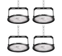 Fosingut Projecteur LED Industriel 100W,10000LM Spot High Bay Lumière éclairage d'atelier,Blanc Froid 6500K IP65 Étanche UFO Eclairage Plafonnier LED Interieur Lustre pour Entrepôt,Usine,Hall,Gym-4pcs