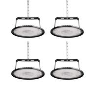 Fosingut Projecteur LED Industriel 300W,30000LM Spot High Bay Lumière éclairage d'atelier,Blanc Froid 6500K IP65 Étanche UFO Eclairage Plafonnier LED Interieur Lustre pour Entrepôt,Usine,Hall,Gym-4pcs