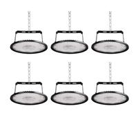 Fosingut Projecteur LED Industriel 300W,30000LM Spot High Bay Lumière éclairage d'atelier,Blanc Froid 6500K IP65 Étanche UFO Eclairage Plafonnier LED Interieur Lustre pour Entrepôt,Usine,Hall,Gym-6pcs