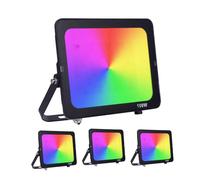 Fosingut RGB Projecteur LED Extérieur 100W,Spot LED Couleur avec Télécommande,16 Couleurs 4 Mode Dimmable Éclairage Extérieur Murale,Étanche IP65 Luminaire Jardin pour Cour,Terrasse,Noël,Fêtes DJ-4pcs