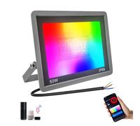 Fosingut RGBCW Projecteur LED Extérieur 100W,Spot LED Couleur 2700K-6500K,Contrôle l'APP/Musique Sync/Minuteur/Dimmable/Étanche IP66 Luminaire RGB Éclairage Extérieur Murale pour Jardin,Cour,Noël,Fête