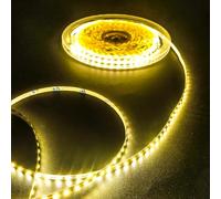 Fosingut Ruban LED 10m,12V Bande LED Chambre Blanc Chaud 3000K,120LEDs/m 5mm Flexible Lumiere Gaming,Autocollant Rubans à LED Lumineuse pour TV,Cuisine,Maison Décor Intérieure,DIY(Seule Bandeau)