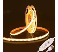 Fosingut Ruban LED COB 2m, DC5V USB Bande LED Chambre,480LED/m CRI90+ Dimmable Flexible LED TV,Fancy Lumiere Bandeau Gaming Adhésif pour Cuisine,Fête,Armoire,DIY Decor