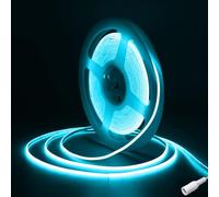 Fosingut Ruban LED COB 5m Bleu Glacier, DC12V 2.7mm Bande LED Chambre, 480LED/m CRI90+ Flexible Lumiere LED Gaming Adhésif pour TV, Cuisine, Maison Décor Intérieure, DIY