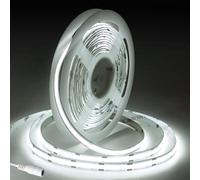Fosingut Ruban LED COB 5m, DC12V 8mm Bande Chambre Blanc Froid 6500K,480LEDs/m CRI90+ Flexible Fancy Lumiere Gaming Adhésif Rubans à LED pour TV,Cuisine,Maison Décor Intérieure,DIY(Seule Bandeau COB)