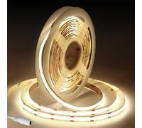 Fosingut Ruban LED COB 5m, DC12V 8mm Bande LED Chambre Blanc Neutre 4000K,480LED/m CRI90+ Flexible Lumiere LED Gaming Adhésif Rubans à LED pour TV,Cuisine,Maison Décor Intérieure,DIY(Seule Bandeau)