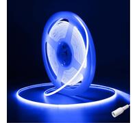 Fosingut Ruban LED COB Bleu 5m, DC12V 4mm Bande Chambre, 480LED/m CRI90+ Flexible Lumière Gaming Adhésif pour TV, Cuisine, Maison Décor Intérieure, DIY (Seule Bandeau)
