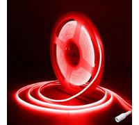 Fosingut Ruban LED COB Rouge 5m, DC12V 2.7mm Bande Chambre, 480LED/m CRI90+ Flexible Lumière Gaming Adhésif pour TV, Cuisine, Maison Décor Intérieure, DIY (Seule Bandeau)