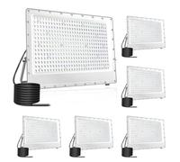 Fosingut Spot LED Extérieur 400W, 40000LM Projecteur LED Extérieur,588 LEDs IP65 Luminaire Exterieur Etanche,6500K Blanc Froid Eclairage Exterieur Murale pour Cour,Jardin,Garage,Terrasse,Entrée-6PCS