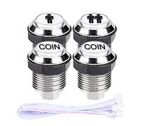 Fosiya Boutons d'arcade 4 Pcs 5V LED Lumineux Bouton Poussoir 1P 2P Lecteur Boutons Start 2X Boutons Coin + 3 Broches Câble pour MAME / Arcade Jeux vidéo Consoles (Chrome White)