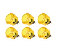 Fosiya Lot de 6 Boutons poussoirs Transparents pour Consoles Arcade Sanwa PS2 PS3 XBOX360 30 mm Jaune Transparent