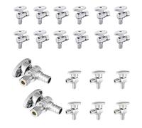 Foskan Lot de 20 valves d'arrêt à angle de tour 1/4", robinet d'arrêt 0,95 cm OD x 1,27 cm PEX, laiton chromé