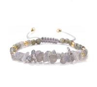 FOSLXIN Bracelet Femme, Bracelet Pierre Naturelle Femme, Braceles D'Amitié en Pierres écrasées pour Femmes, Bracelets Extensible Carte Incluse pour Maitresse Maman Sœur Amie (Étincelle)