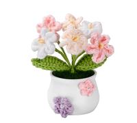 FOSLXIN Fleurs Tricotées Peluche, Fleur Crochet Fleurs Artificielles Deco Fleurs Tricotées Fleurs Oubliées Fleurs Tricotéese à La Main Petites Plantes Pot Faitese à Main (dégradé Rose B)