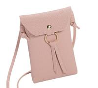 FOSLXIN Téléphone Portable Femme, Pochette pour TéléPhone Portable en Cuir Pu, Sac à Bandoulière Souple pour Téléphone Portable pour Femmes pour Faire Du Sortir, Shopping, Travail, Se Promener (Rose)