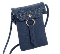 FOSLXIN Téléphone Portable Femme, Pochette pour TéléPhone Portable en Cuir Pu, Sac à Bandoulière Souple pour Téléphone Portable pour Femmes pour Faire Du Sortir, Shopping, Travail, Se Promener (Bleu)