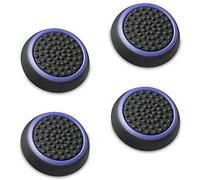 Fosmon - 4 Capuchons de Joystick pour Manette de Jeu | Xbox, Nintendo Switch, PlayStation PS4 / PS5, Manette PC | Protection en Silicone pour Manette | Noir/Violet