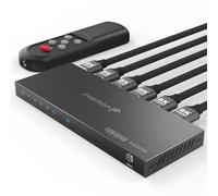 Fosmon Commutateur HDMI 8K 5 Ports avec Télécommande, Supporte HDR10+ HDCP 2.3 Haute Vitesse 48Gbps, Switch HDMI 2.1 5 Entrées 1 Sortie Splitter Hub Compatible avec PS5 Xbox Apple TV DVD PC Moniteur