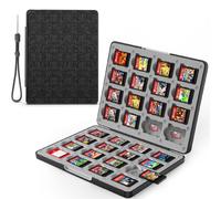 Fosmon Étui de Cartouches de Jeu pour Nintendo Switch 2 / 1 / OLED / Lite, Boîtier de Rangement 32 Cartouches avec 32 Emplacements Micro SD, Fermeture Magnétique, Coque Rigide, Doublure Silicone, Noir