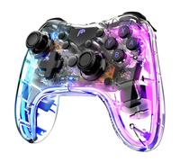 Fosmon - Manette sans-Fil, Manette de Jeu Bluetooth avec Éclairage RGB pour Switch (Lite/OLED), Android, iOS, PC, Steam, Apple Arcade Jeux MFi, Manette avec Fonction Turbo & Vibration