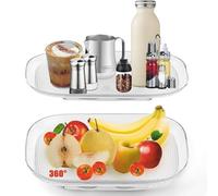 Fosoloni Plateau tournant - Organiseur de réfrigérateur - 40 cm - Rectangulaire - Pour armoire, table, garde-manger, cuisine - Avec ventouse antidérapante