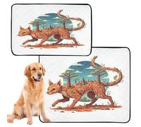 Fossa Madagascar Lot de 3 tapis d'urine lavables et antidérapants pour chien Motif pattes boueuses 50,8 x 61 cm