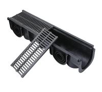 Fossé de drainage en plastique - Canal en forme de U pour jardin, ferme, terrasse, garage, cour, pelouse, trottoir