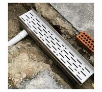 Fossé de drainage extérieur pour remplissage de galets / pierres de pluie, kit de drainage français en résine avec couvercle en acier inoxydable de 3 cm de profondeur pour jardin, cour, terrasse, parc
