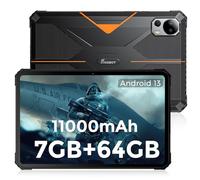 FOSSiBOT DT1 Lite Wi-FI Tablette Incassable, 10.4'' FHD 2k IPS, 7(4+3)+64Go, 11000mAh Tablette Tactile Octa-Core Processeur, IP68/IP69K, 2.4G/5.0G Wi-FI, Bluetooth 5.0, 13+5MP, Type-C/OTG (Orange)