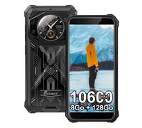 FOSSiBOT F101 Pro Smartphone Robuste 8Go + 128Go 5.45"" HD+ 24MP Caméra 10600mAh IP68 Téléphone Android 13 GPS Double SIM 4G - Noir
