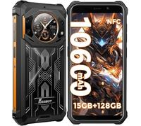 FOSSiBOT F101 Pro Téléphone Portable Incassable 10600mAh 15Go + 128Go/1To Smartphone Incassable Écrans Doubles 5,45" + 1,32" Caméra 24MP Android 13 4G Dual SIM Octa Core/IP68/IP69K/OTG/NFC (Orange)